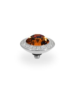 Wkręcany top QUDO Tondo Deluxe smoked topaz w kolorze srebrnym 100027/47-5108