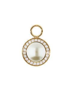 Zawieszka do kolczyków QUDO Tondo Deluxe cream pearl złota 100028/44-5435