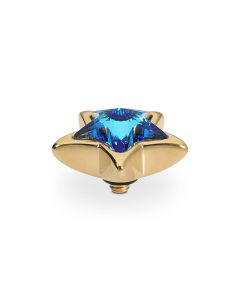 Wkręcany top QUDO Stellar crystal bermuda blue w kolorze złotym 100058/47-4704