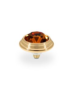 Wkręcany top QUDO Oroli smoked topaz w kolorze złotym 100074/47-5108