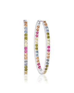 Kolczyki srebrne Sif Jakobs Ellisse kolorowe cyrkonie SJ-E2313-XCZ
