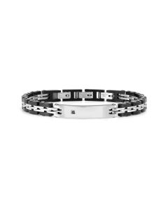 Bransoletka Nomination Italy Virtus Code z czarnym diamentem 0.008 ct w kolorze czarno-srebrnym 133103/060