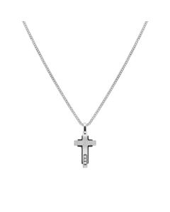 Naszyjnik Nomination Italy Virtus Code krzyż z białymi diamentami 0.005 ct w kolorze srebrnym 133107/037