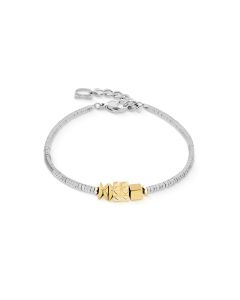 Bransoletka Coeur de Lion Cube Trio Facets w kolorze srebrno - złotym 2040/30-1716