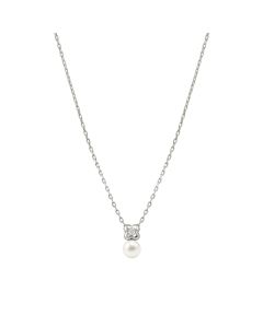 Naszyjnik Nomination Italy Pearls Loop z perłą typu shell srebrny koniczynka 242902/001