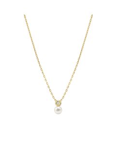 Naszyjnik Nomination Italy Pearls Loop z perłą typu shell srebrny pozłacany kropka 242902/044