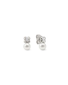 Kolczyki Nomination Italy Pearls Loop z perłą typu shell srebrne koniczynka 242903/001