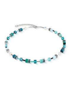 Naszyjnik Coeur de Lion GeoCUBE® Iconic Transformative Teal w kolorze srebrnym 2838/10-0624