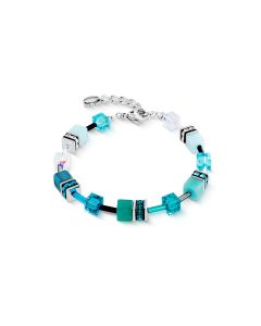 Bransoletka Coeur de Lion GeoCUBE® Iconic Transformative Teal w kolorze srebrnym 2838/30-0624