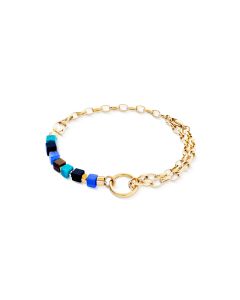 Bransoletka Coeur de Lion Cube Mosaic Lagoon w kolorze złotym 3024/30-1555