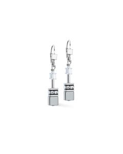 Kolczyki Coeur de Lion GeoCUBE® Platinum w kolorze srebrnym 4015/20-1217