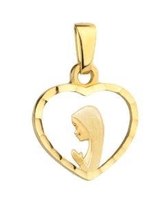Zawieszka złota Matka Boska  w sercu pr. 585 M00021GS