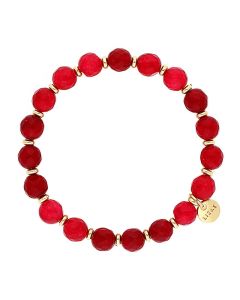 Bransoletka LIZAS Beaumont Natural 8 mm czerwona 500006/30-0321