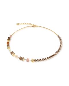 Naszyjnik Coeur de Lion GeoCUBE® Precious Fusion Pearls Mocha Mousse 5086/10-1100