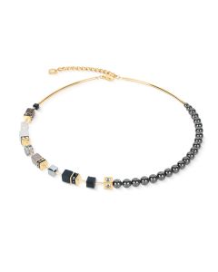 Naszyjnik Coeur de Lion GeoCUBE® Precious Fusion Pearls Anthracite Glow 5086/10-1216