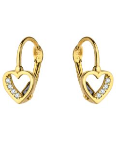 Kolczyki złote Serduszka z cyrkoniami pr. 585 K00545GS