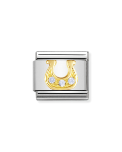Nomination Composable Gold 18K podkowa z niebieskimi cyrkoniami 030310/27