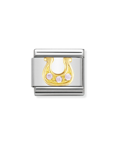 Nomination Composable Gold 18K podkowa z różowymi cyrkoniami 030310/28