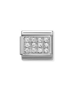 Composable Silver Białe pave 330307/01