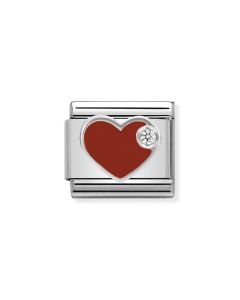 Composable Silver Czerwone serce z cyrkonią 330305/01