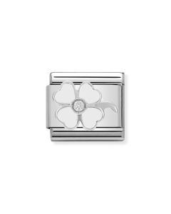 Composable Silver Biała koniczynka z cyrkonią 330305/14