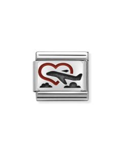 Composable Silver Samolot z sercem 330208/02