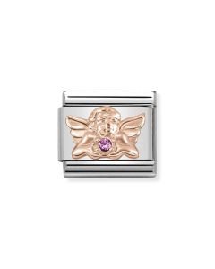 Composable Rosegold Aniołek z fioletową cyrkonią 430302/24