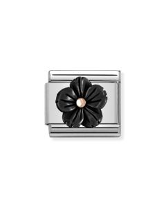 Composable Rose Gold Czarny kwiat onyx 430510/01