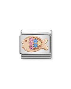 Composable Rose Gold Rybka z cyrkoniami 430302/26