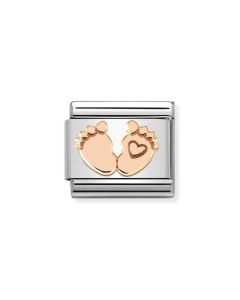 Composable Rose Gold Stópki z sercem 430104/32