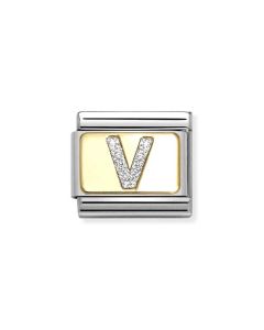 Nomination Composable Gold 18K brokatowa litera "V" 030291/22