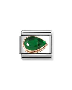 Nomination Composable Rose Gold 9K Zielona cyrkonia kropla - prawa 430606/004