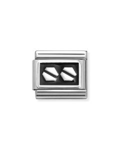 Nomination Composable Silver Śrubki z czarną emalią 330206/33