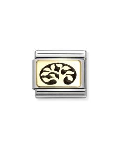 Nomination Composable Gold 18K Drzewko życia z czarną emalią 030166/35