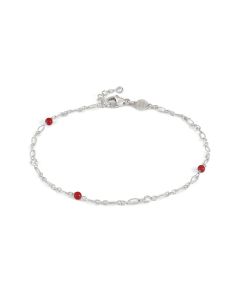 Bransoletka Nomination Italy Anklets srebrna z czerwonym koralem 241000/005