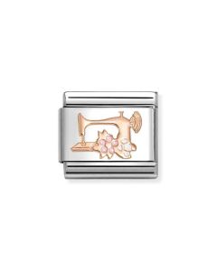 Nomination Composable Rose Gold 9K Maszyna do szycia z kwiatami 430202/28