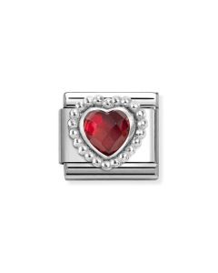 Nomination Composable Silver Czerwony szklany kryształ 330606/005