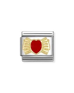 Nomination Composable Gold 18K kokarda z czerwonym sercem 030207/56