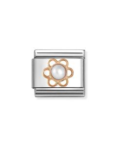Nomination Composable Rose Gold 9K Kwiat z białą słodkowodną perłą 430503/02