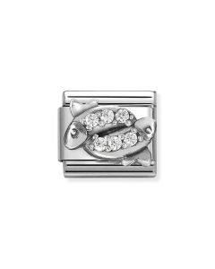 Nomination Composable Silver Znak zodiaku Ryby z białymi cyrkoniami 330326/12