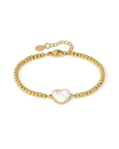 Bransoletka Nomination Italy Emosfere pozłacana serce z masą perłową 134211/036