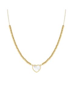 Naszyjnik Nomination Italy Emosfere pozłacany serce z masą perłową 134215/036