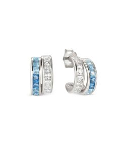 Kolczyki Nomination Italy Daytonight srebrne z niebieskimi i białymi cyrkoniami 242107/041