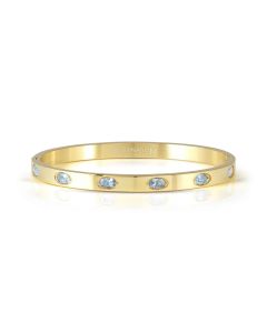 Bransoletka Nomination Italy Pretty bangles pozłacana z niebieskimi cyrkoniami 029517/022 17 cm