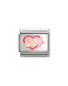 Nomination Composable Rose Gold 9K różowe serce z gwiazdkami 430202/41