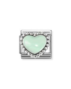 Nomination Composable Silver zielone serce 330204/35