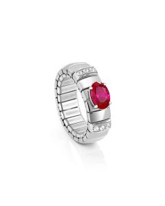 Pierścionek Nomination Italy Extension z owalną czerwoną cyrkonią 048001/005