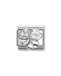 Nomination Composable Silver koniczynka z białymi cyrkoniami 330322/12