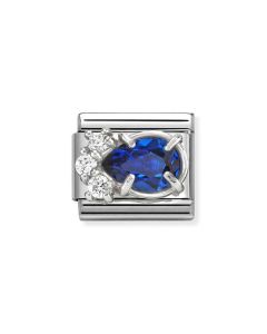 Nomination Composable Silver białe cyrkonie i niebieska cyrkonia 330329/06