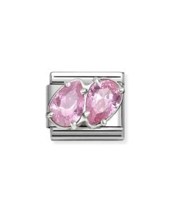 Nomination Composable Silver dwie różowe cyrkonie 330329/10